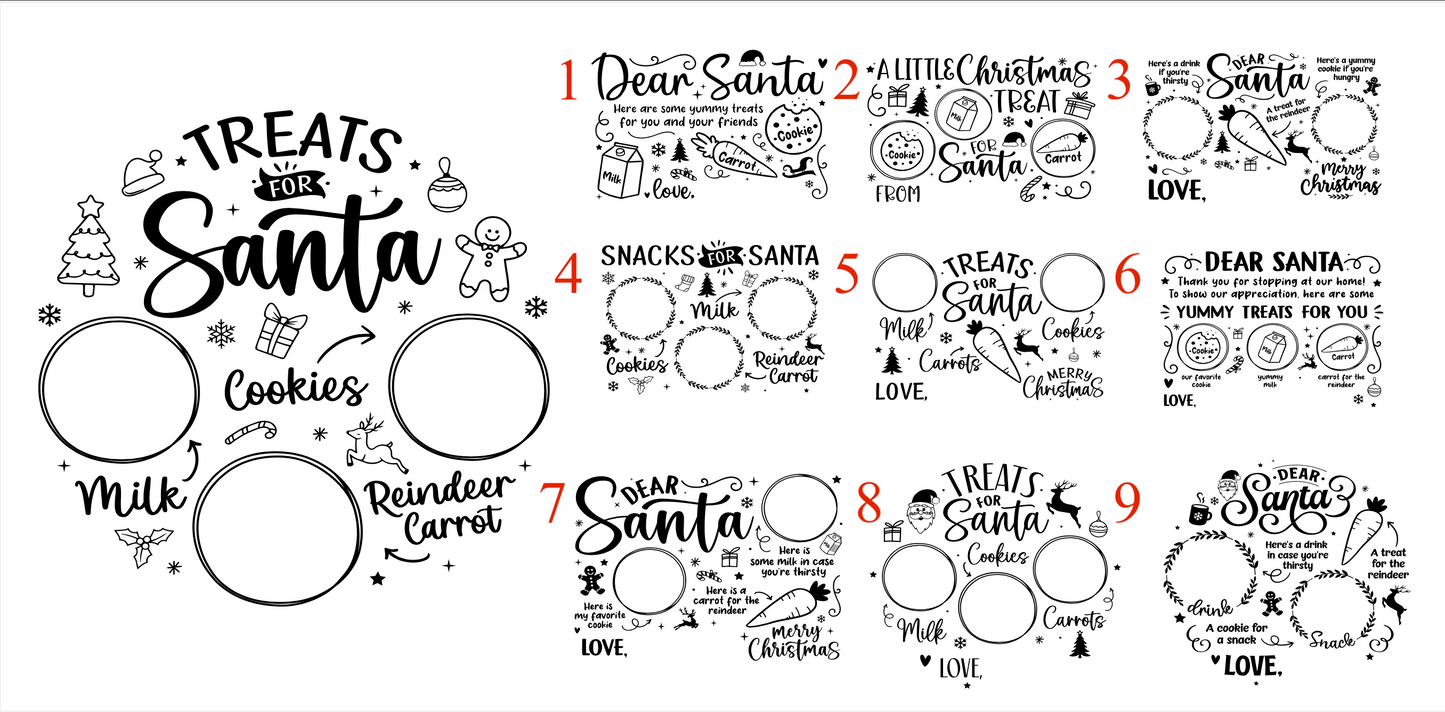 Engraved- Dear Santa Treat Tray