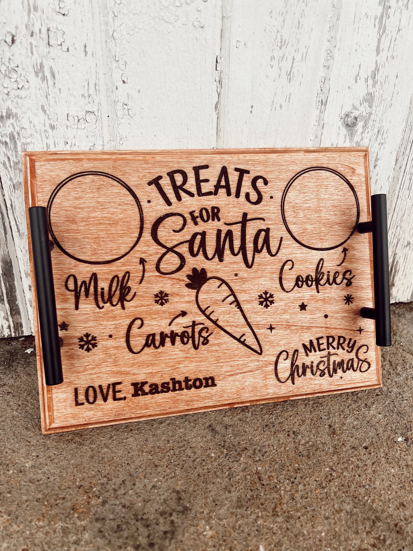 Engraved- Dear Santa Treat Tray