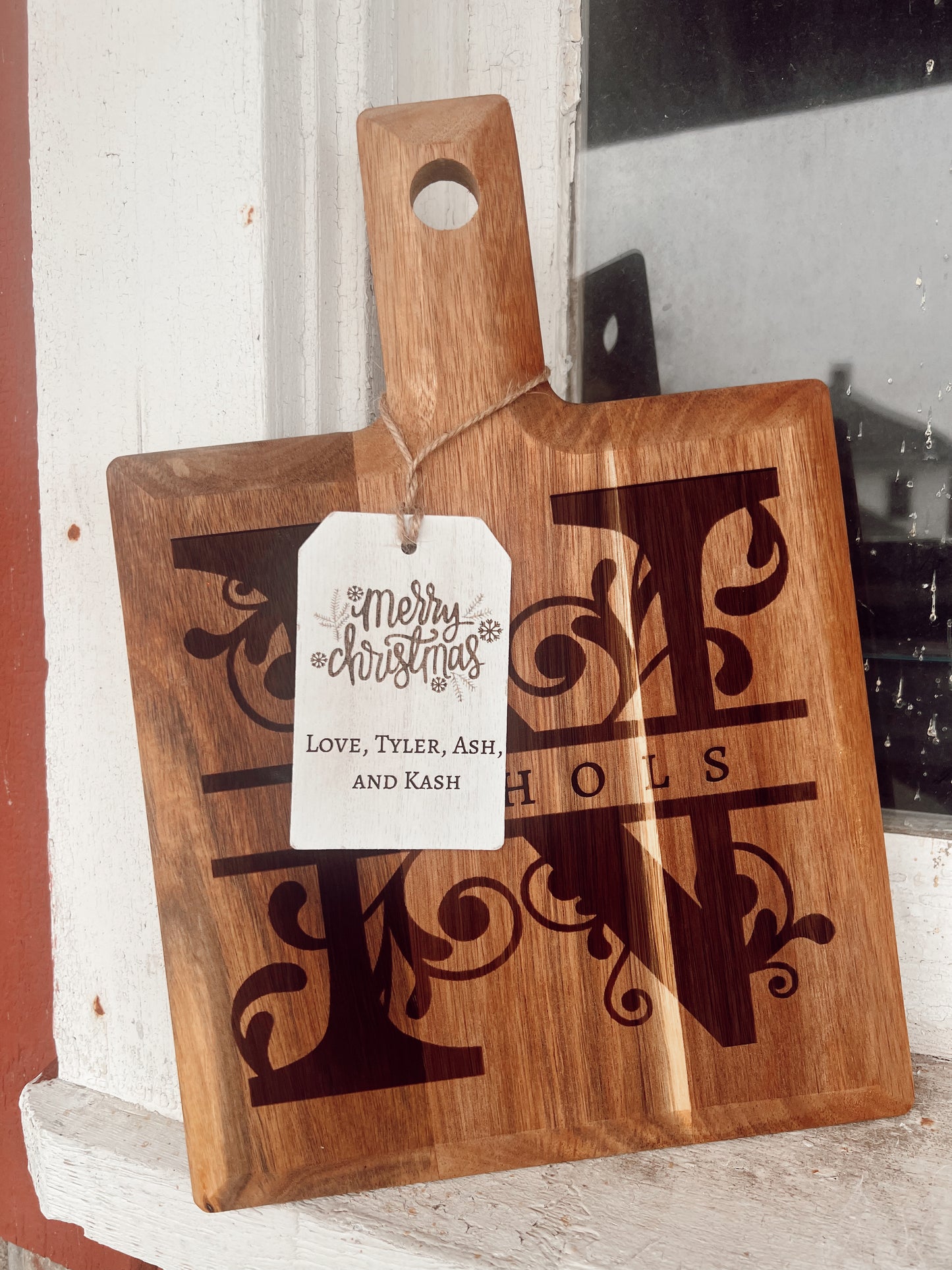 Custom Engraved Wood Christmas Gift Tags (5)