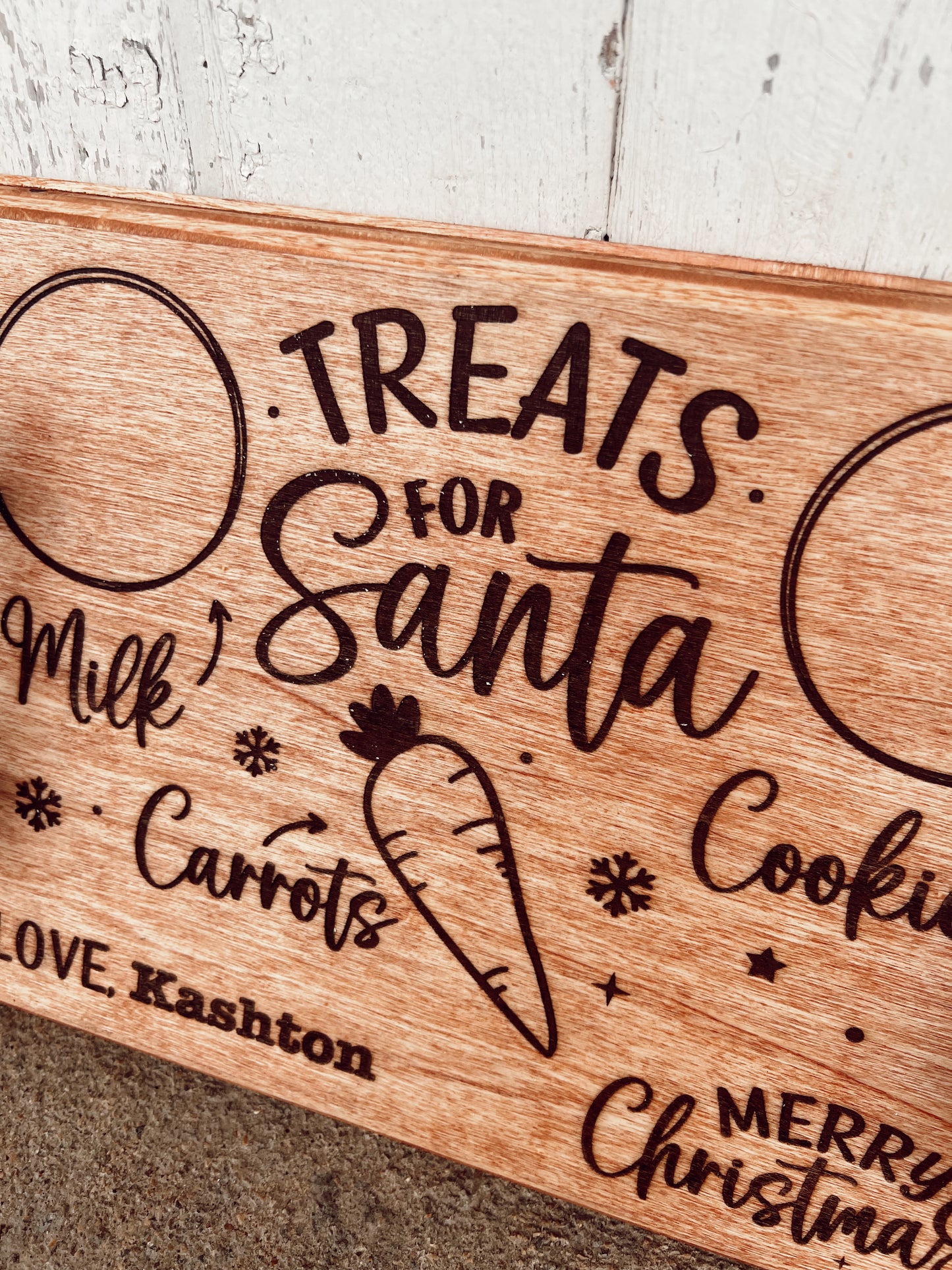 Engraved- Dear Santa Treat Tray